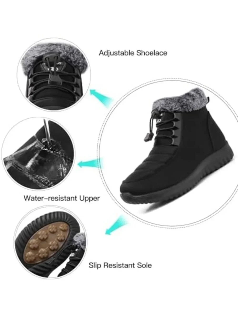 Cozy Winter Snow Boots for Women | Fur Lined Warm Ankle Booties, Perfect for